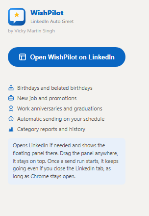 WishPilot toolbar popup